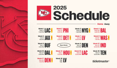 2025 Schedule Release presented by Ticketmaster; Kansas City Chiefs to Play in Seven Primetime Contests