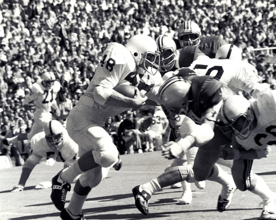 Sep 20, 1975; Columbus, OH, USA; FILE PHOTO; Penn State Nittany Lions running back Rich Mauti (48) in action against the Ohio State Buckeyes at Ohio Stadium. Ohio State won 17-9. Mandatory Credit: Malcolm Emmons-USA TODAY Sports