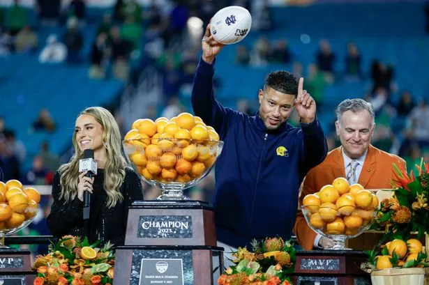 Notre Dame head coach Marcus Freeman