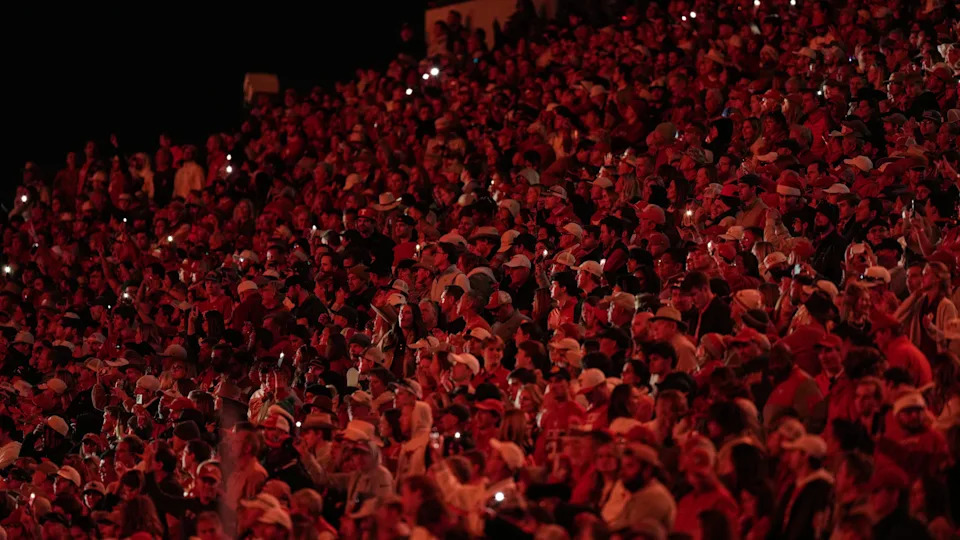Texas Longhorns fans cheer against Clemson Tigers in the second half of an NCAA College Football Playoffs first round game at Darrell K Royal Texas Memorial Stadium, Austin, Texas, Saturday, Dec. 21, 2024.
