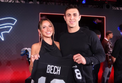 Jack Bech, Las Vegas Raiders rookie WR, is obsessed with the stability of the mountains, while his GF Kylie Young is obsessed with him