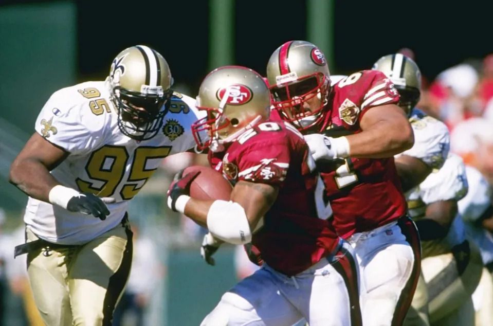 New Orleans Saints defensive lineman Austin Robbins (95) against the San Francisco 49ers. Credit: Saints Wire - USA TODAY 