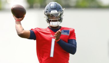 Titans rookie QB Cam Ward passes 'smack talk' test from Jeffery Simmons during Tennessee minicamp