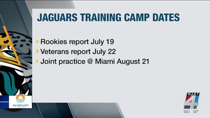 Jaguars training camp kicks off on July 19