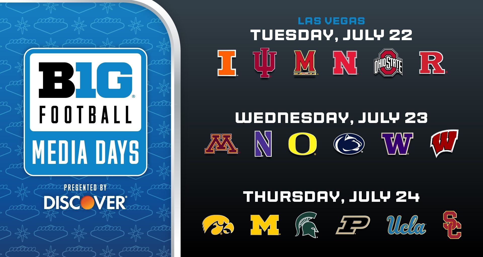 Big Ten Announces List of 54 Football Standouts to Appear at Football Media Days Presented by Discover®