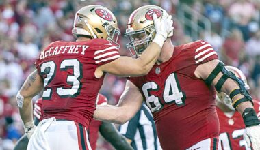 49ers' Jake Brendel ranked No. 24 among NFL centers by PFF