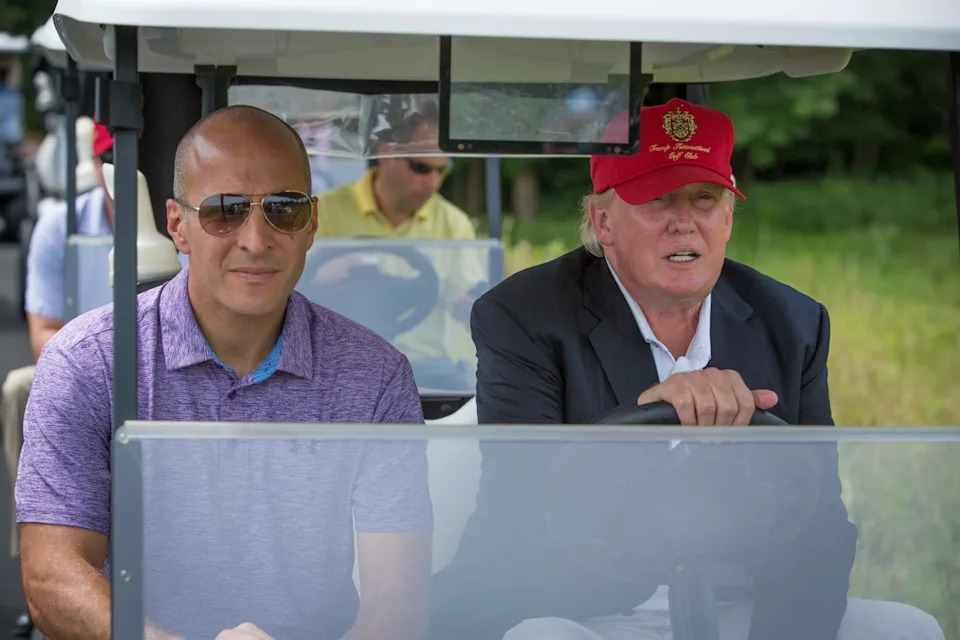 STERLING, VA- JUNE 23: Donald Trump tours with Pete Bevacqua, CEO of PGA America at the opening of his championship golf course  in Sterling, VA. June 23, 2015,  (Photo by Jeffrey MacMillan for The Washington Post via Getty Images.)