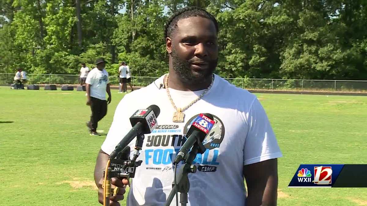 NFL player leads youth football camp in Triad hometown