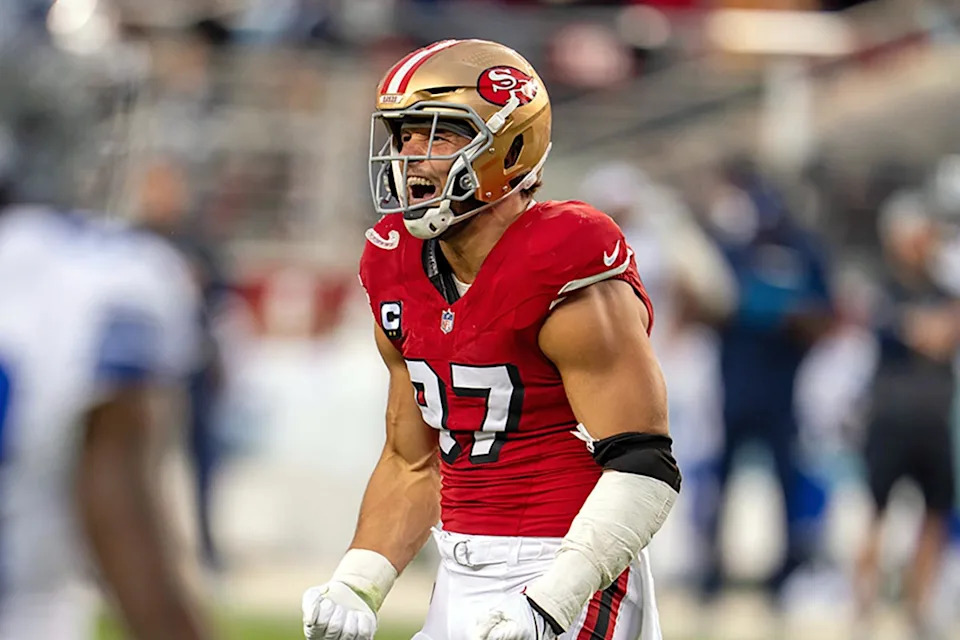 San Francisco 49ers defensive end Nick BosaNeville E. Guard-Imagn Images