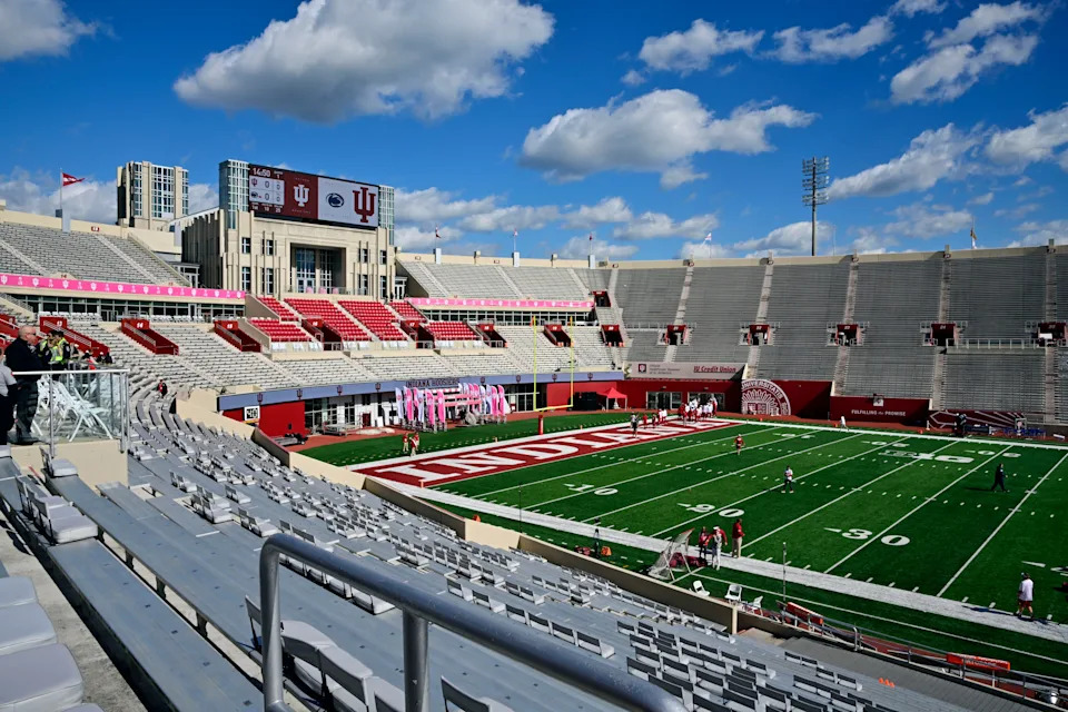 Oct 20, 2018; Bloomington, IN, USA; A view of the north end zone before the game between the Indiana Hoosiers and Penn State Nittany Lions at Memorial Stadium . Mandatory Credit: Marc Lebryk-USA TODAY Sports