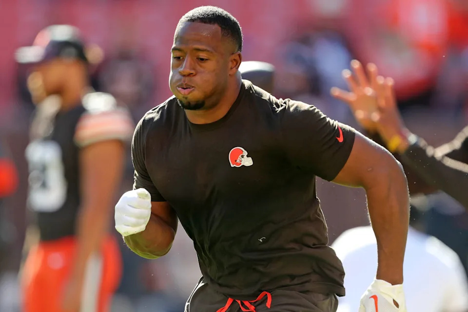 Cleveland Browns running back Nick Chubb© Jeff Lange / USA TODAY NETWORK via Imagn Images