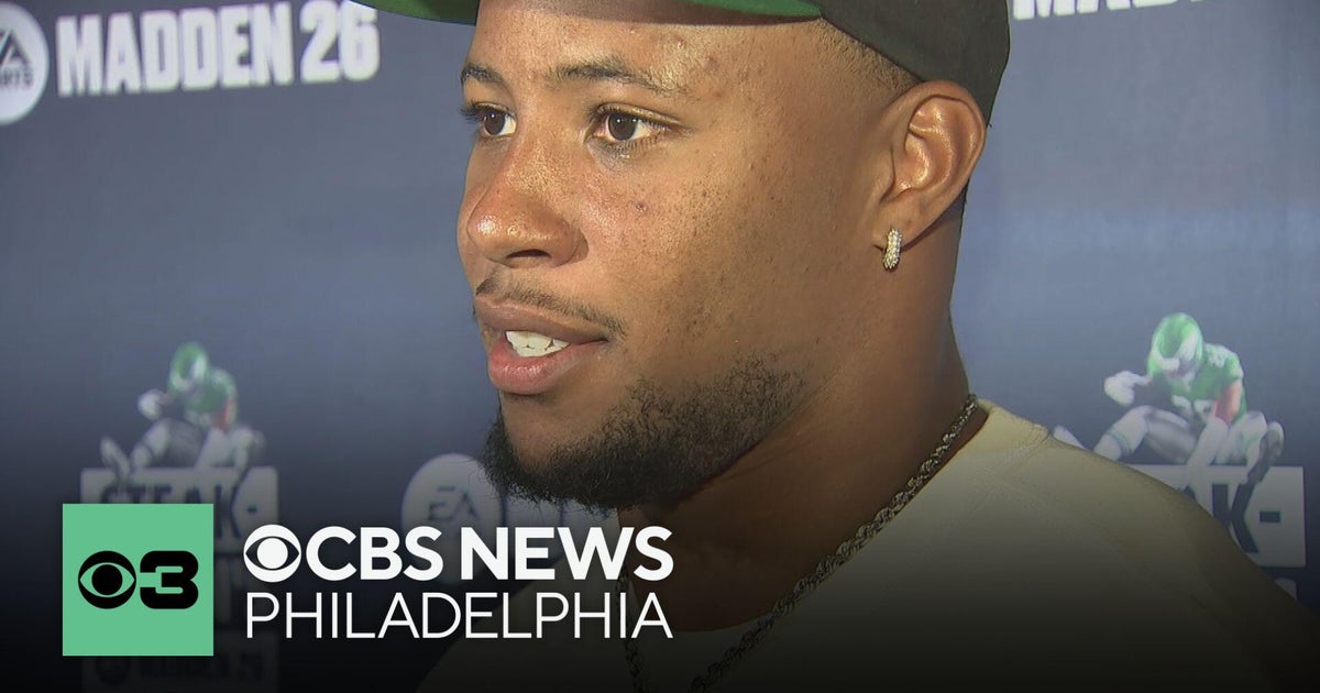 Eagles RB Saquon Barkley celebrates Madden 26 cover announcement with event at Geno's Steaks