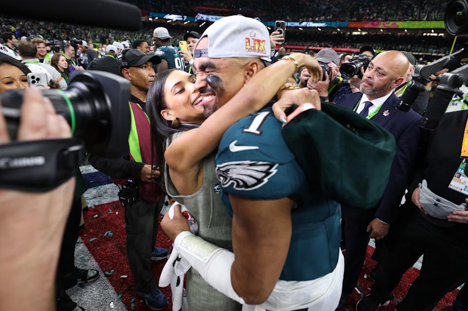 The couple celebrated the Eagles’ Super Bowl triumph in New Orleans. Getty Images