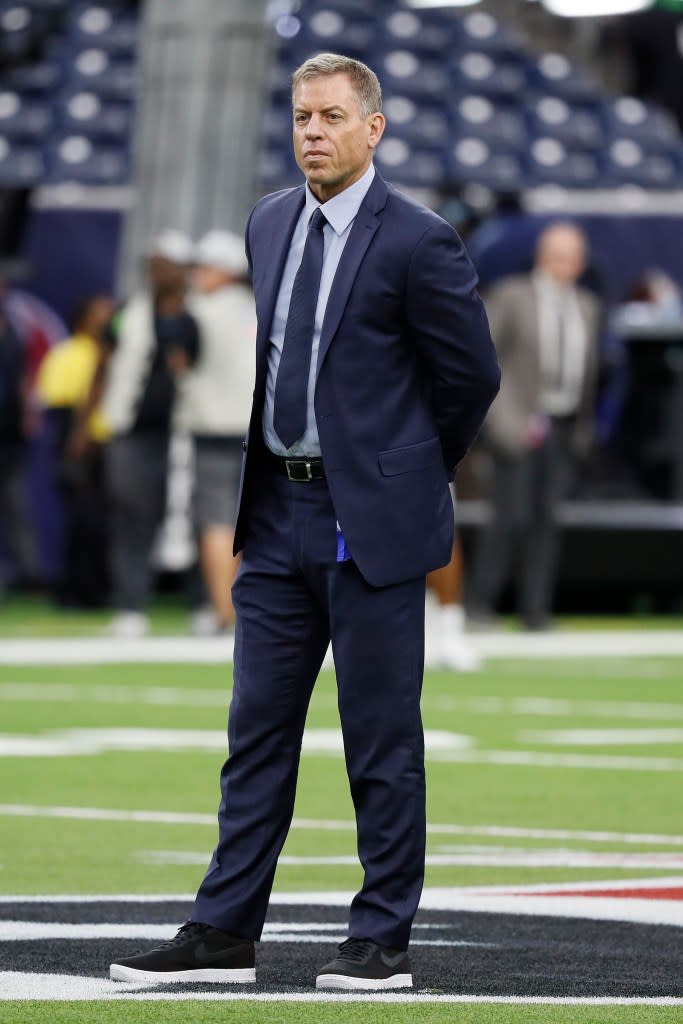 In a new interview, Troy Aikman — who also lives in Montecito — joked that he doesn’t have much in common with the royal couple. Getty Images