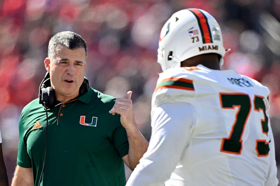 Miami Hurricanes head coach Mario Cristobal.© Jamie Rhodes-Imagn Images