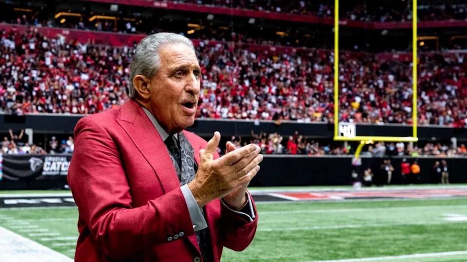 Atlanta Falcons owner Arthur Blank looks on during the game against the Washington Football Team at Mercedes-Benz Stadium in Atlanta, Georgia on Sunday, October 3, 2021.(Photo by Karl Moore/Atlanta Falcons)
