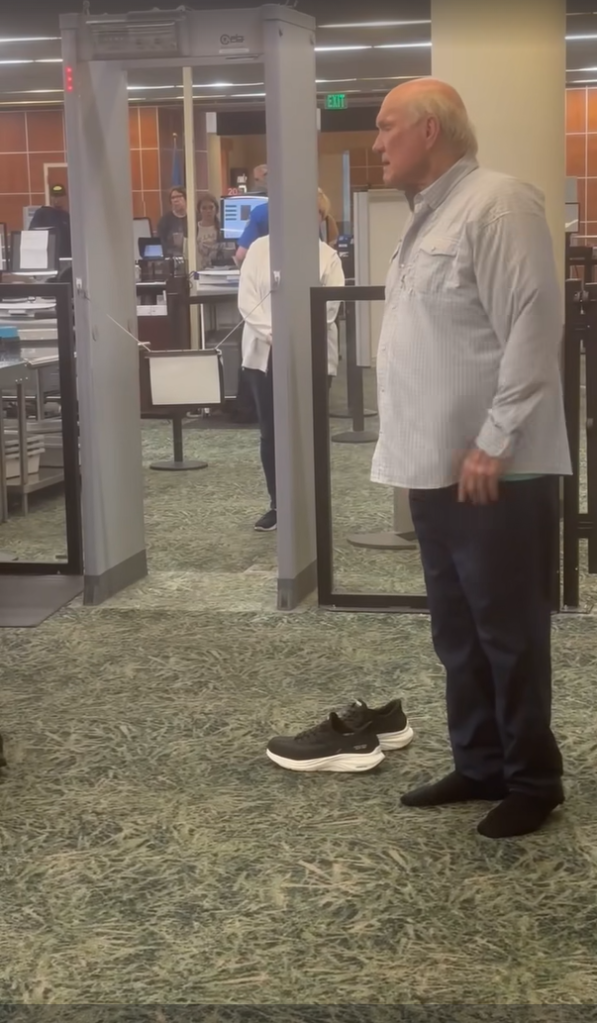 Bradshaw during the search at the airport on Monday morning.