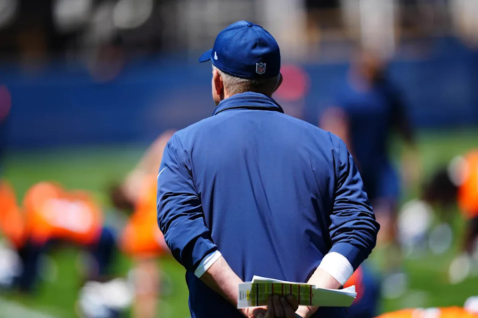 Denver Broncos head coach Sean Payton during rookie minicamp at Broncos Park Powered by CommonSpirit.Ron Chenoy-Imagn Images