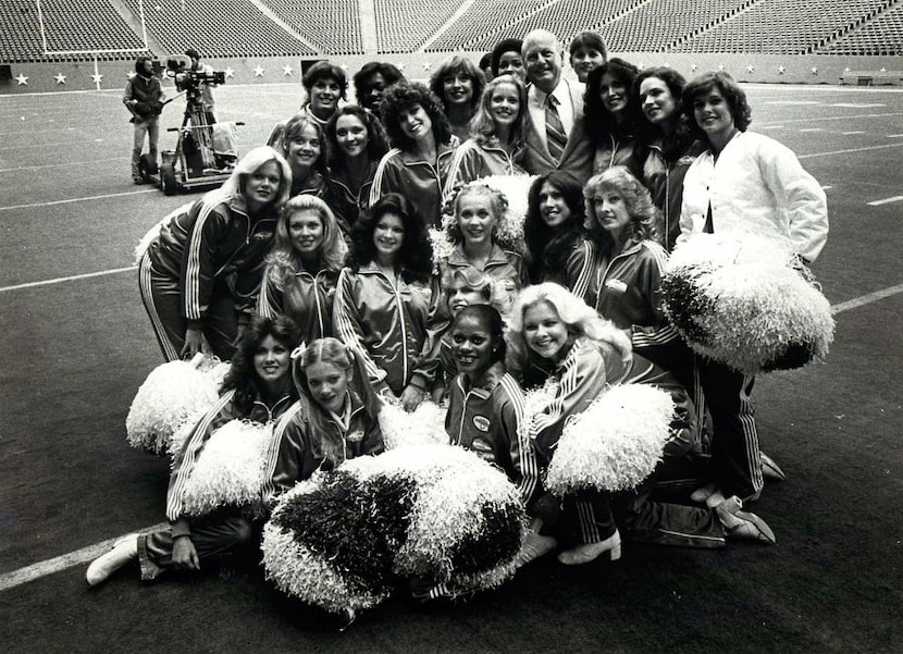 Tex Schramm and the Dallas Cowboys Cheerleaders in 1979. 