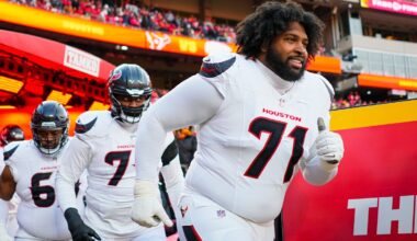 Texans reveal first look at new offensive line for upcoming season