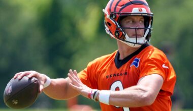 Joe Burrow reacts to Trey Hendrickson's absence at Bengals minicamp
