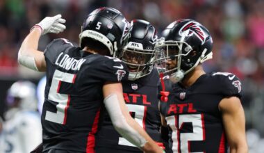 Atlanta Falcons roster with uniform numbers for each player