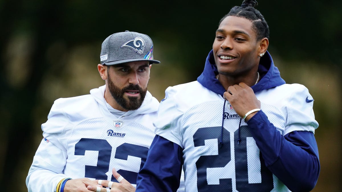 Jalen Ramsey in LA training with ex-Rams safety Eric Weddle's son