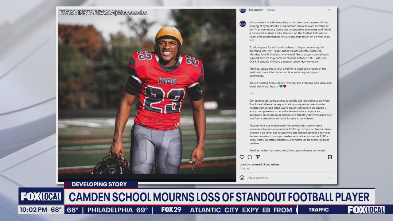 Camden school mourns loss of standout football player