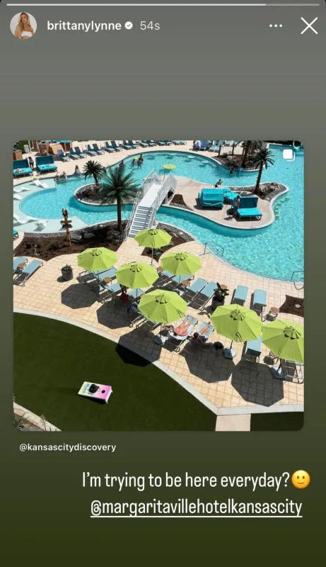 Brittany Mahomes reacted to the newest location of Margaritaville in Kansas City.Brittany Mahomes, Instagram