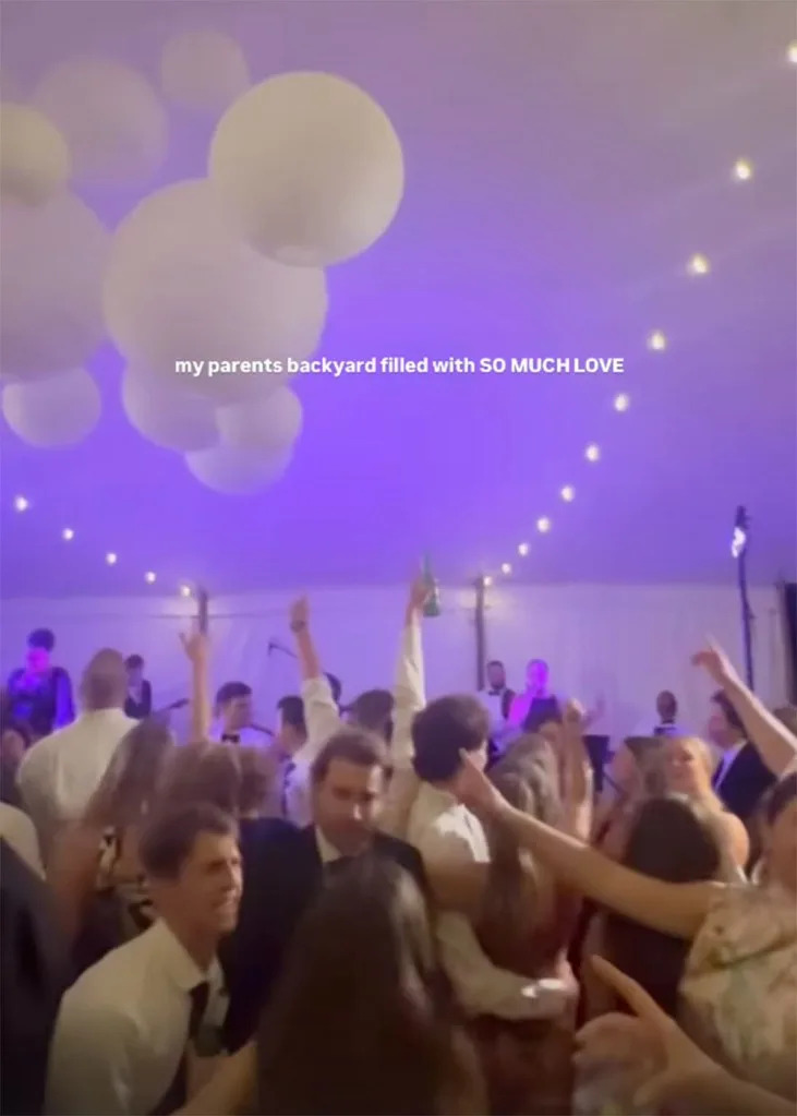 Chicago Bears tight end Cole Kmet and Emily Jarosz held their wedding reception in her parents’ backyard on Saturday, June 7, 2025. Instagram/Frankie Kmet