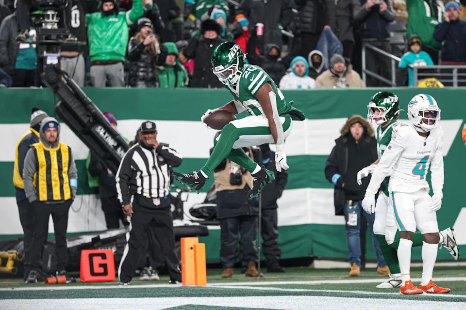 New York Jets running back Breece HallVincent Carchietta-Imagn Images