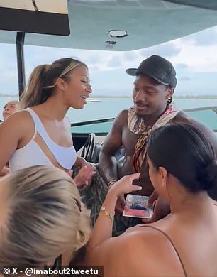 Diggs produces a plastic bag containing an unknown substance which one of the girls takes from him