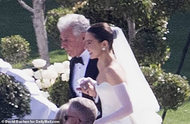 Hailee Steinfeld was all smiles as she wed quarterback fiancé Josh Allen Saturday