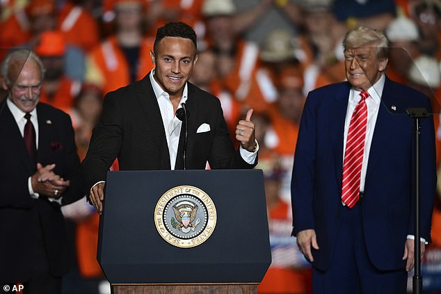'God bless you, President Trump, and God bless you, Pittsburgh,' Killebrew said at the rally
