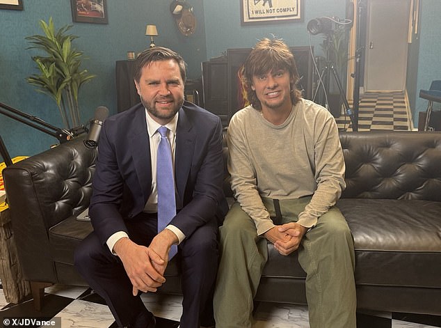 JD Vance is pictured alongside Theo Von, a former cast member of MTV's Road Rules