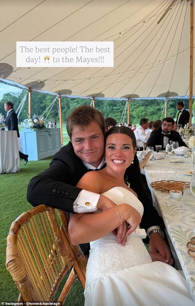 The loved-up couple and their friends and family partied the night away under a tent