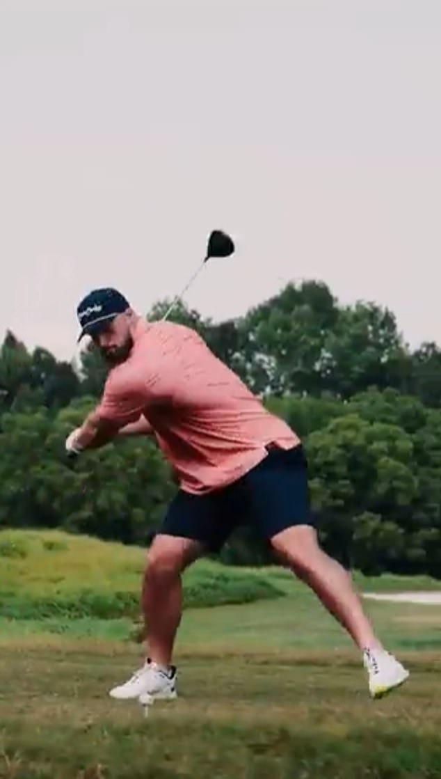 Cleveland Browns star Brenden Bates attempted to reenact the iconic Happy Gilmore golf shot