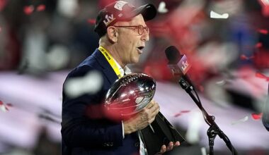 Tampa Bay Buccaneers owner Joel Glazer pictured after NFL Super Bowl LV in February 2021