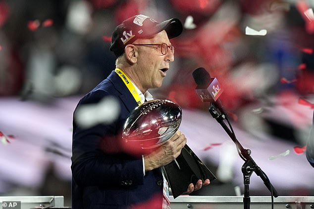Tampa Bay Buccaneers owner Joel Glazer pictured after NFL Super Bowl LV in February 2021