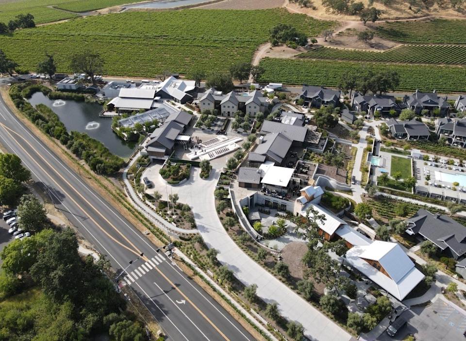 An aerial shot of the grounds. BACKGRID