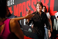 Tom Cruise greets media at a screening of the film 'Mission: Impossible - The Final...