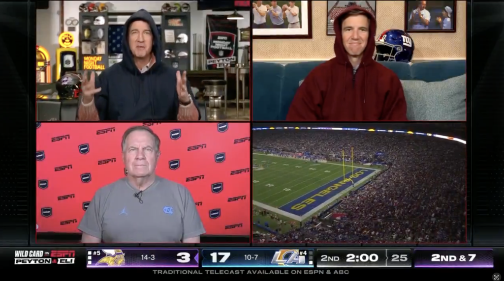 Peyton Manning reveals Bill Belichick won't return for 'ManningCast'