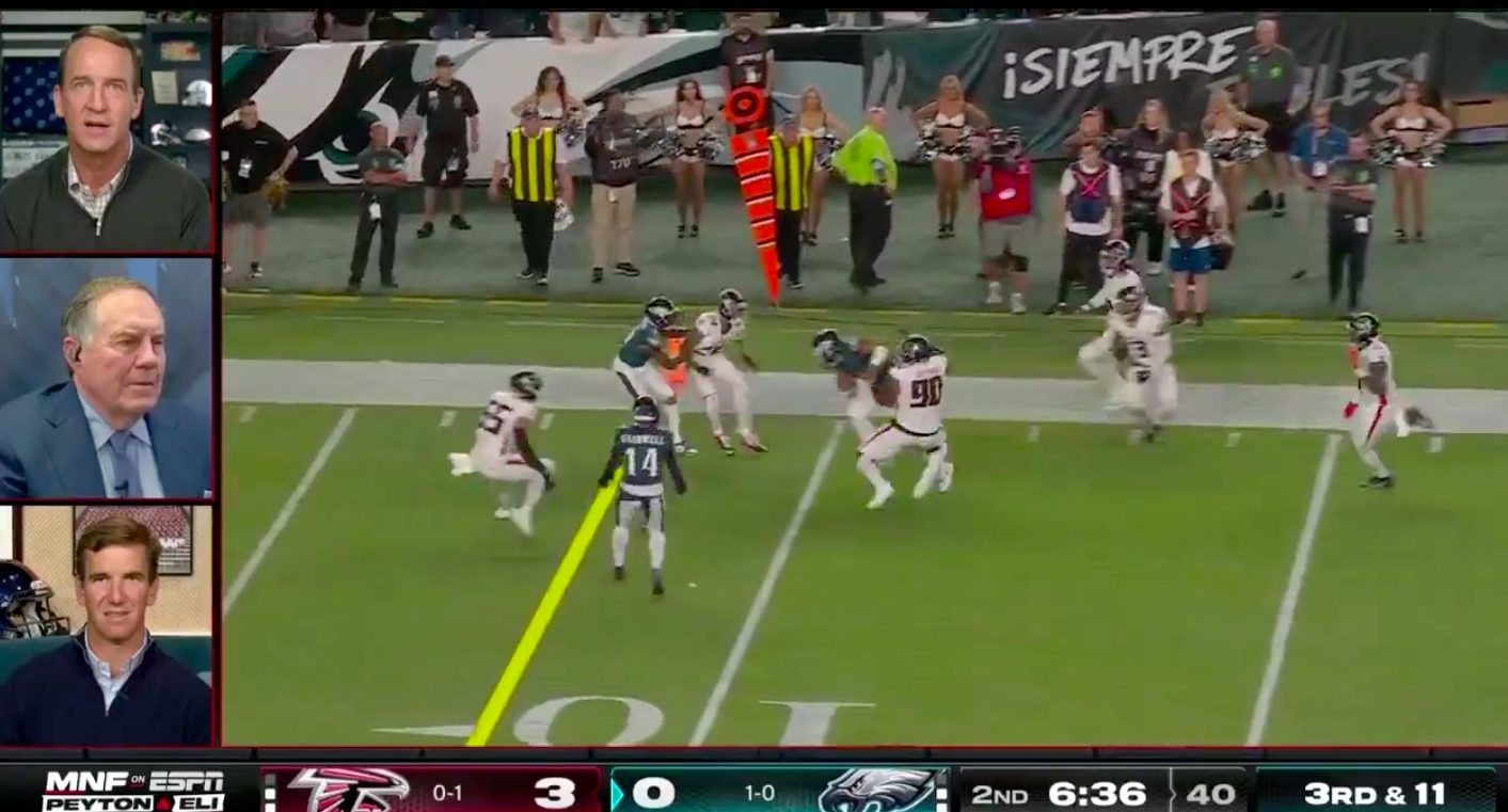 Bill Belichick seemed especially critical of the Falcons during 'ManningCast'