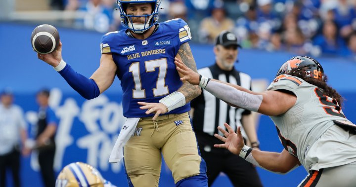 Winnipeg Blue Bombers bash Lions in season opener, lose Oliveira to injury - Winnipeg