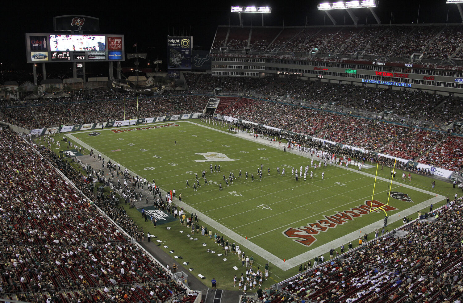 FILE - Ball State and South Florida play an NCAA college football game at Raymond James Stadium, Sa...