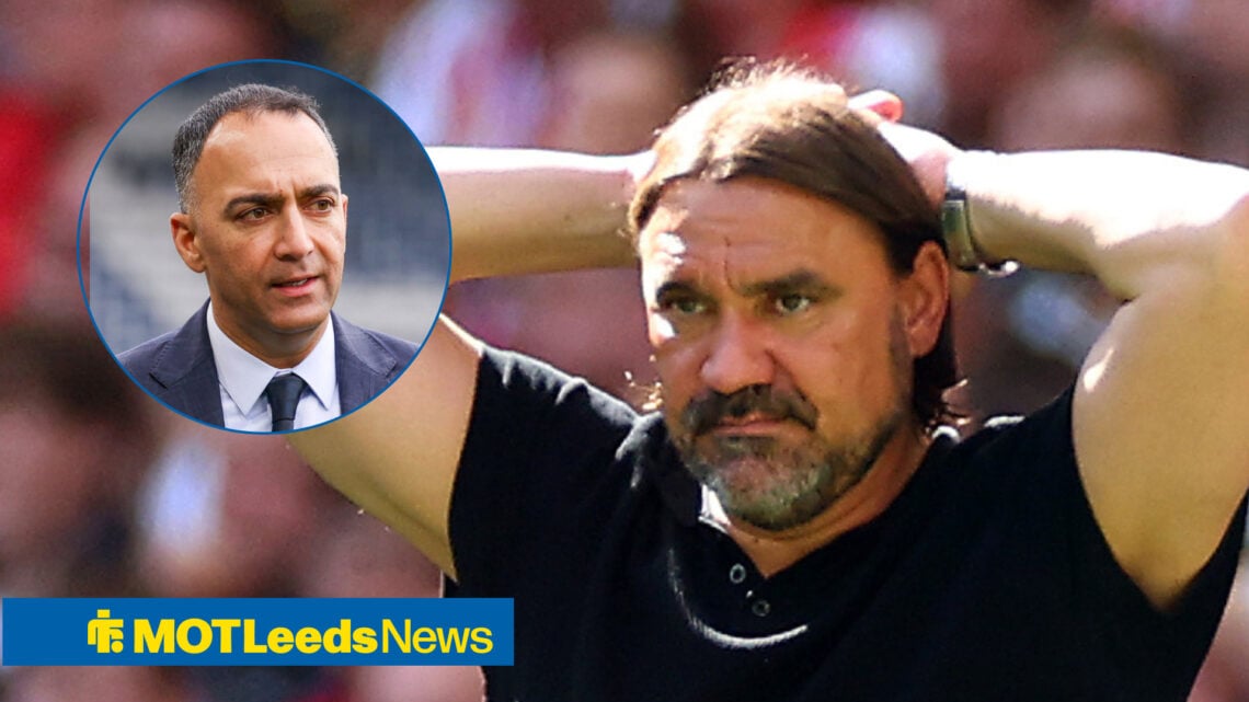 Daniel Farke with his hands on his head, Paraag Marathe in a circular inset.