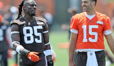 Cleveland Browns quarterback Joe Flacco at mandatory minicamp