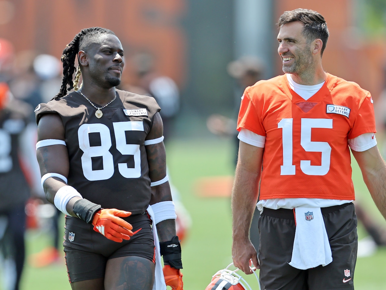 Cleveland Browns quarterback Joe Flacco at mandatory minicamp