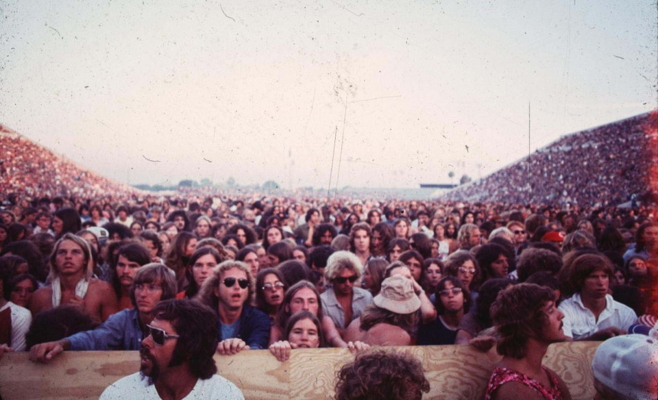 Crowd Shot at Led Zeppelin concert during Led Zeppelin in Concert at Tampa Stadium - 5-5-1973 at Tampa Stadium in Tampa, Florida, United States. (Photo by Laurance Ratner/WireImage)