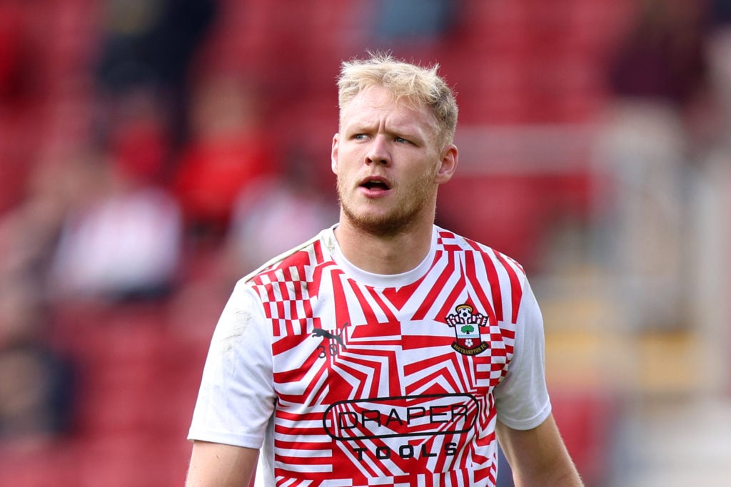 Southampton goalkeeper Aaron Ramsdale before a Premier League match against Manchester United.
